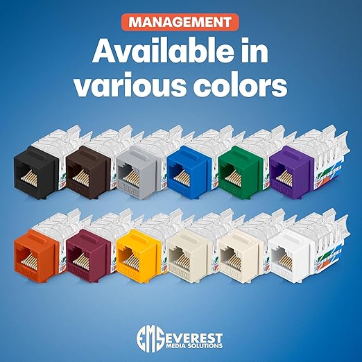 Everest 45° Angled RJ45 Cat6 Keystone Jacks 20-Pack in Green - Slim Profile Female RJ45 Connectors - Cat 6 Keystone Jack - Compatible with 45° Angled Speed Termination Tool - 45Term (B0BL3GS7ZY)