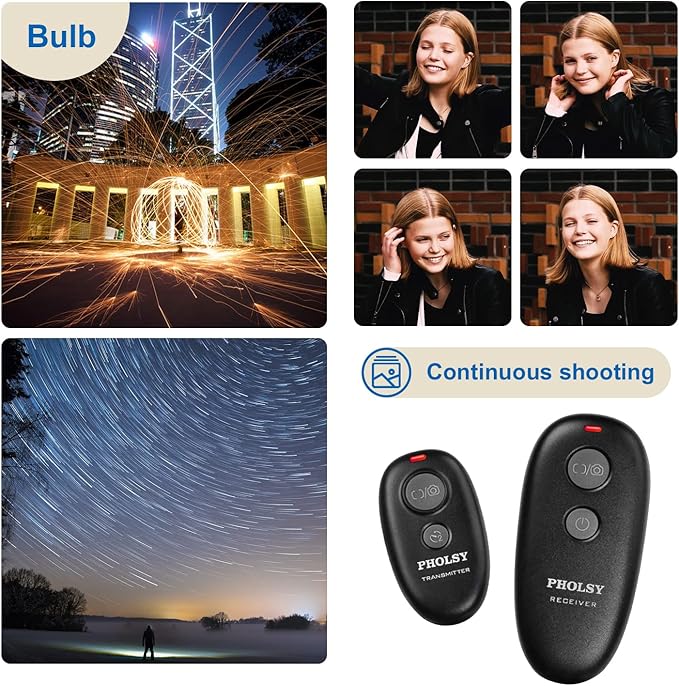 PHOLSY for Canon Remote Shutter Release C8 Compatible with Canon EOS R3, R5, 6D II, 1DX II, 1DX III, 1DS III, 1DS II, 1DC, 1D IV, 1D III, 5D II, 5D III, 5D IV, 5DS, 6D, 7D II, 50D, 40D, 30D, RS-80N3