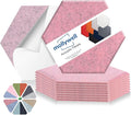 Mollywell Hexagon Acoustic Panels, High Density, Soundproofing, Decorative Noise Reduction Felt Wall Tiles for Ceilings, Home Office & Gaming Room (Smoky Pink), 14x12x0.4 Inch