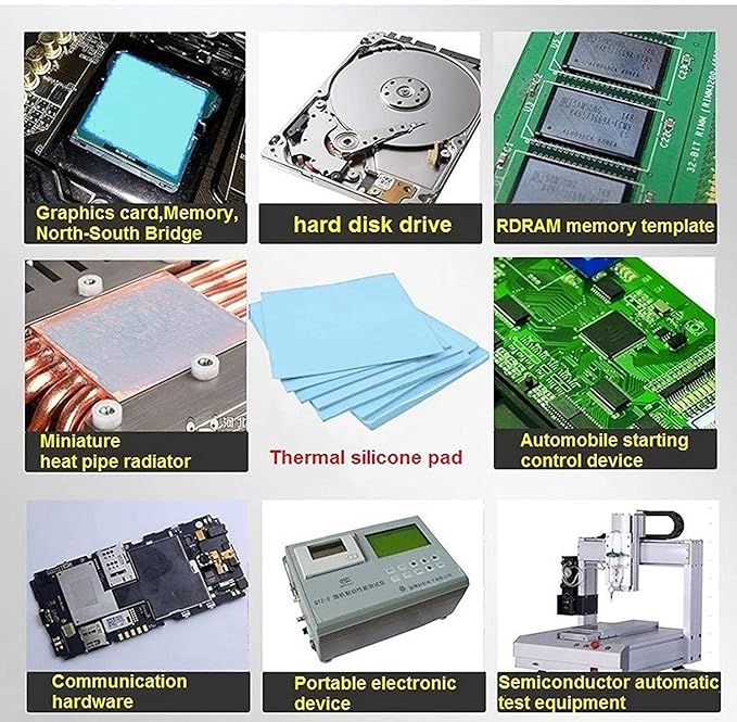 Thermal Pad, 100x100x1mm Highly Efficient 6.0 W/mK, Insulated Heat Resistant Silicone Pad for IC SSD CPU GPU Heat Sink LED Cooling