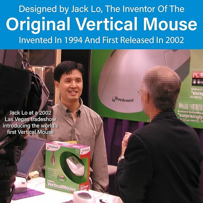 Evoluent – Inventor of The Vertical Mouse – VM4SW Ergonomic Vertical Mouse Right Hand Small Wireless USB, Sculpted for Comfort, Reduces Wrist Strain, Adjustable Speed, Customizable Buttons in Windows