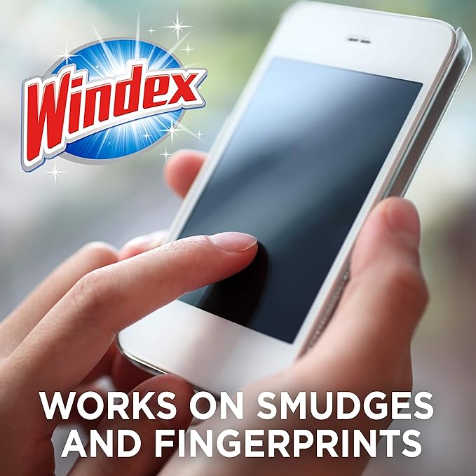Windex Electronic Cleaning Wipes, Pre-Moistened Screen Wipes for TVs, Phones, and Other Electronics, Resealable for a Freshness Lock, 25 Count