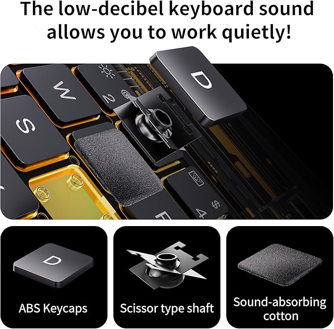 iPad Keyboard Case for iPad 10th Gen (2022) & 11th (A16, 2025), Magic Wireless Keyboard with Trackpad 7 Color Backlit, 360° Rotating Stand Transparent Protective Cover with Pencil Holder (Black)