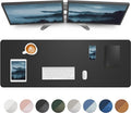 Leather Desk Pad Protector,Mouse Pad,Office Desk Mat, Non-Slip PU Leather Desk Blotter,Large Desk mat,Waterproof Keyboard mat for Office/Home/Decor (Black,48" x 24")