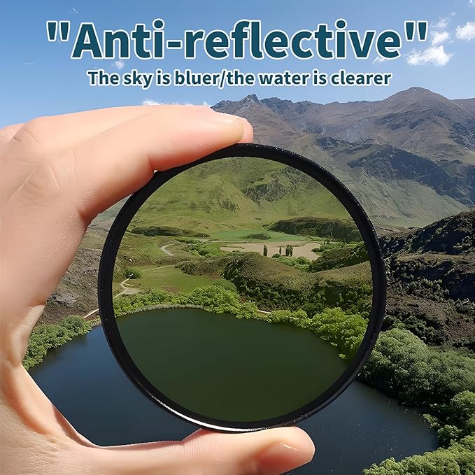 52mm Clip-on CPL Phone Camera Lens Filter, Polarized Camera Lens CPL Filter for iPhone 16 15 Pro Max Plus 14 13 Pro Max Mini 12 11 X XS Galaxy