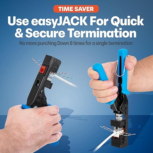 Everest 90° Angled RJ45 Cat6 Keystone Jacks 20-Pack in Orange - Slim Profile Female RJ45 Connectors - Cat 6 Keystone Jack - Compatible with 90° Angled Speed Termination Tool - easyJACK (B094WB91H3)