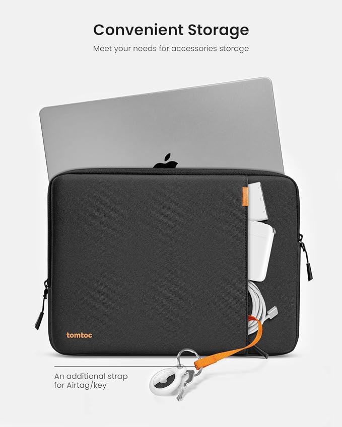 tomtoc 360 Protective Laptop Sleeve Set for 16-inch MacBook Pro M4/M3/M2/M1 Pro/Max A3403 A3186 A2991 A2780 A2485 2024-2019, Dell XPS 16 Plus Laptop, Water-Resistant MacBook Case with Accessory Pouch
