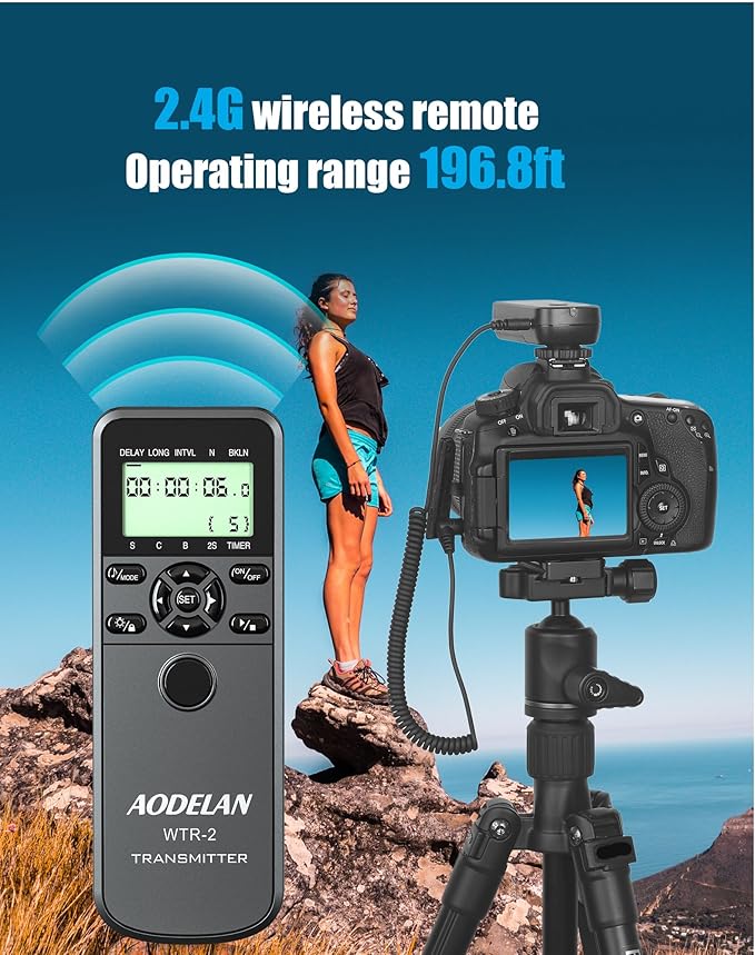 AODELAN Wireless Camera Timer Shutter Remote, Timelapse Intervalometer Shutter Remote Release Control for Sony A9 a7 a7III 7RIV ZV-1 a6000 a6400 a6600 RX10 IV; Replaces Sony RM-SPR1