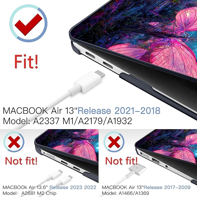 MEEgoodo for MacBook Air 13 inch Case 2021 2020 2019 2018 Released A2337 M1 - Image 2