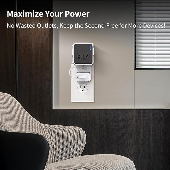 256GB USB Flash Drive & Outlet Wall Mount for Blink Sync Module 2 with Short Cable - Save Space - No Messy Wires - Easy Move Mount Bracket Holder for Blink Outdoor Indoor Security Camera (1 Pack)