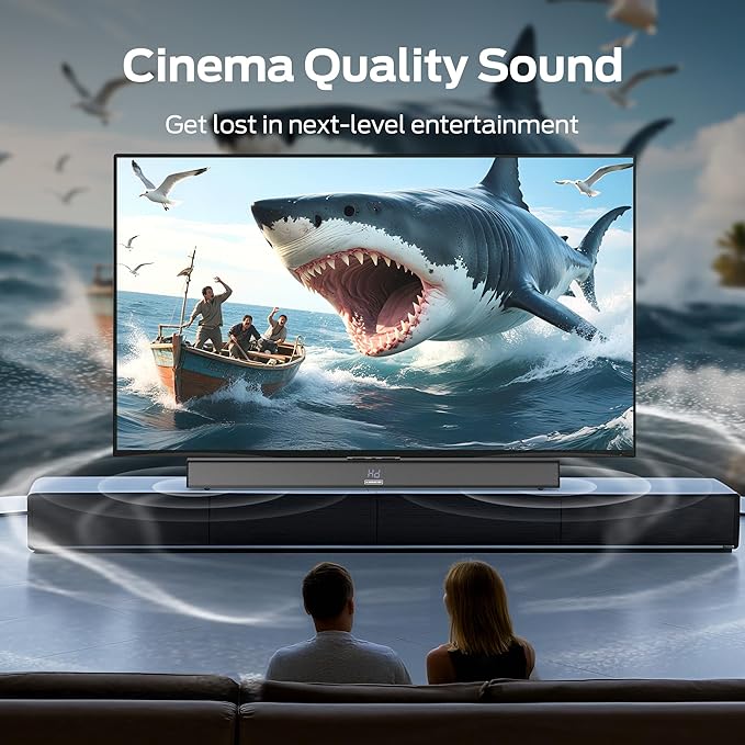 Monster Soundbar SB100 Sound Bar for Smart TV, 120W Soundbar with DSP Dynamic Sound, LED Display, Easy Setup, Bluetooth 5.4, Wall Mountable