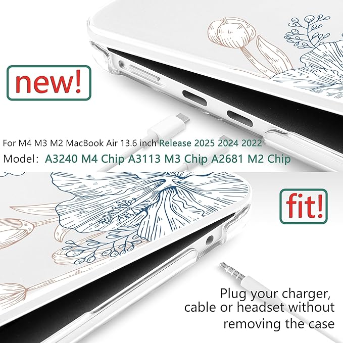 TWOLSKOO Compatible with M4 MacBook Air 13.6 inch Case 2025-2022 Release M4 - Image 2