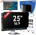 [2 Pack] 25 Inch Privacy Screen for Computer Monitor 16:9 Aspect Ratio, Eye Protection Anti Blue Light Glare Shield, 25inch Removable Black Blackout Anti Spy Desktop Security Private Filter
