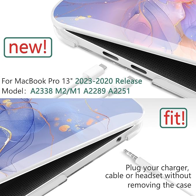 TWOLSKOO Compatible with MacBook Pro 13 inch Case 2023-2016 A2338 M2/M1 A2251 - Image 2