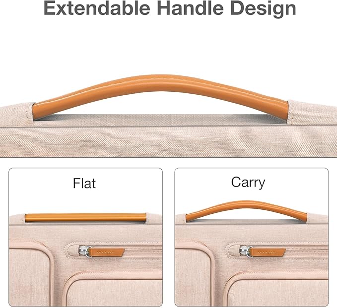 MOSISO 360 Protective Laptop Case 16 inch, 15-15.6 inch Laptop Sleeve Compatible with MacBook Pro 16, HP, Acer, Dell, Lenovo, ASUS, Side Open Carrying Case with 4 Zipper Pockets&Handle, Khaki