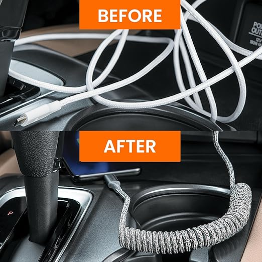 Ventev - Helix 3ft Expandable iPhone Cable | Fast Charging USB C to Apple Lightning Cable | Compatible with iPhone 14/13/12/11 | Coiled MFi Certified iPhone Charger Cord - Gray