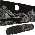 Black and White Mountain Large Mouse Pad,Gaming Keyboard Desk Pad,Extended Mouse Mat Non-Slip Rubber Base with Stitched Edges for Office Game Home XL 31.5"x11.8"