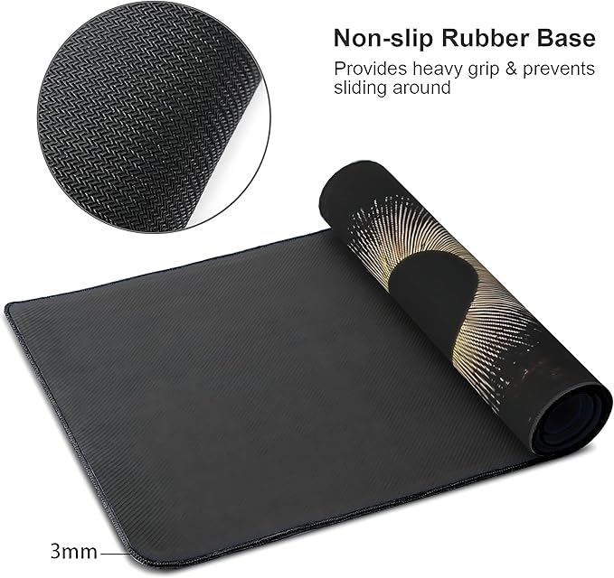 Galaxy Planet Large Mouse Pad,Gaming Keyboard Desk Pad,Extended Mouse Mat Non-Slip Rubber Base with Stitched Edges for Office Game Home XXL 35.4"x15.7"