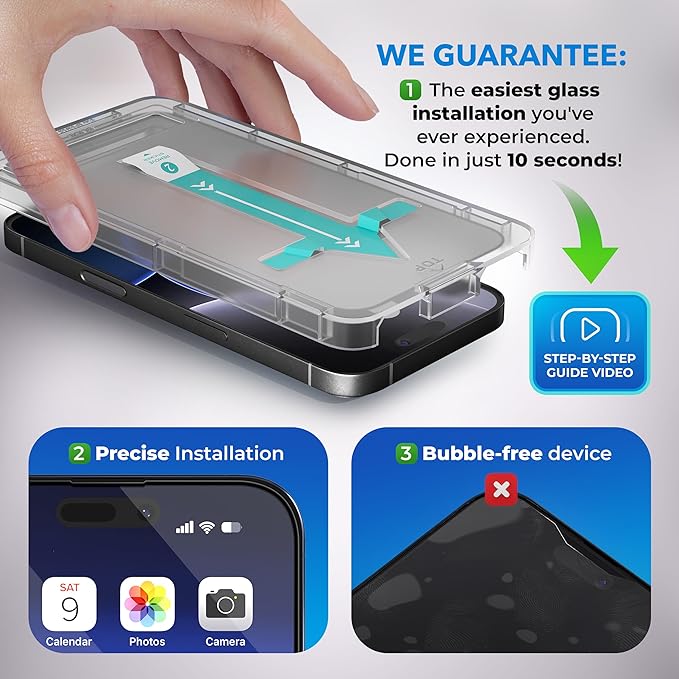 Deppa |2 Pack| for iPhone 16 Pro Max (6.9') Anti-Blue Light Screen Protector '| Scratch Resistant Tempered Glass | 3D Edge to Edge Coverage | Easy Installation Kit | Eye Safeguard TÜV Certified
