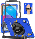 BRAECN for iPad (A16) 11th/10th Generation case 11/10.9 inch 2025/2022 Heavy Duty Shockproof Protective with Pencil Holder Screen Protector 360°Rotating Stand Handle & Shoulder Strap Full Body Cover