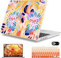 Mektron Case for MacBook Pro 16" M4 A3403 A3186 M3 A2991 M2 A2780 M1 A2485 (2021/2023/2024) Pro/Max with Touch ID, Hard Shell Plastic Laptop Cover Keyboard Cover Screen Protector, Abstract Botanical