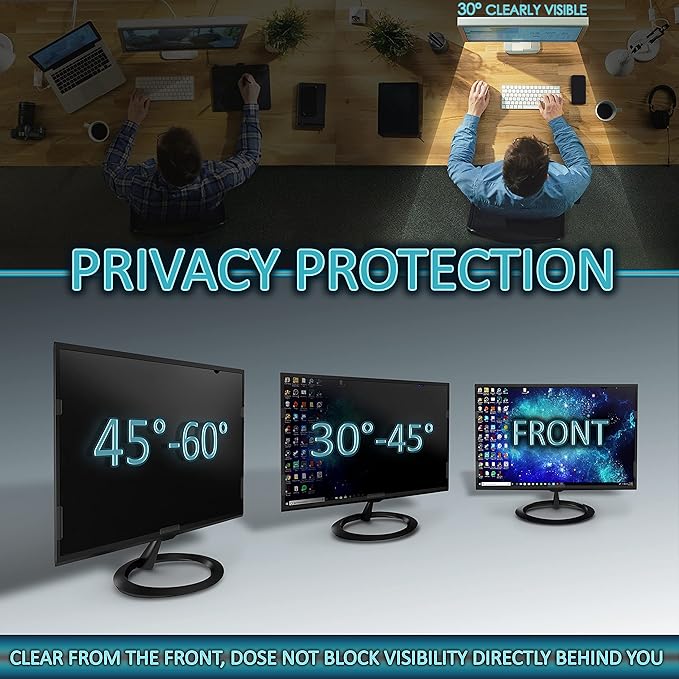 Privacy Screen Filter for 19 Inches Desktop Computer Monitor, Screen Protector size is 16.1 inch width x 10.1 inch height