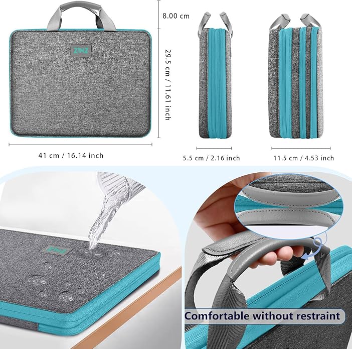 ZINZ Laptop Case Computer Sleeve Briefcase with Multi-pockets for 11.6 12.9 13 13.3 14 15 15.6 16 inch Notebooks