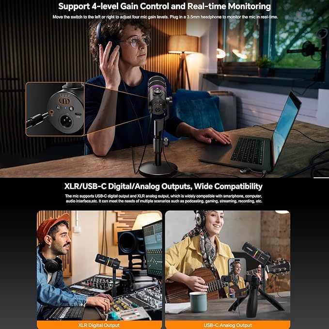 COMICA EJoy D10 D USB/XLR Dynamic Microphone - Image 7