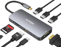 USB C Hub Multiport USB C Adapter for MacBook Pro 2023 2022 2021 2020,USB C Hub USB C to HDMI VGA SD TF Card Reader 3USB 3.0 and USB C Power Pass-Through Port