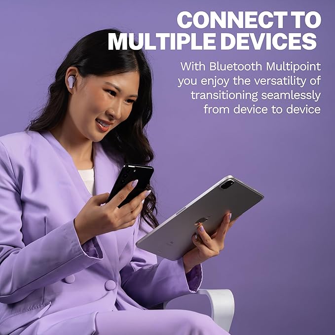 JLab Go Pods ANC True Wireless Bluetooth Earbuds & Charging Case, Hybrid Active Noise canceling + Be Aware for Safe Listening, 26+ Hours Total Playtime, Clear Calls, Custom Sound via App, Lilac