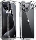 Miracase Glass Series for iPhone 15 Pro Max Case 6.7 Inch, Full-Body Drop Proof Phone Case for iPhone 15 Pro Max with Built-in 9H Tempered Glass Screen Protector + Camera Protector, Clear Glitter