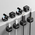 8 Pack Magnetic Cable Clips for Desk, Strong Adhesive Cord Organizer for Cable Management, Reusable Cord Management to Keep Wires Neat for Home, Office, Car & Nightstand