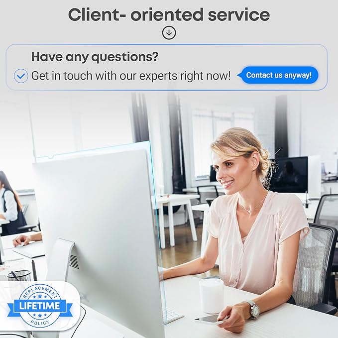 23.6 inch Blue Light Blocking Screen Protector Panel for 16:9 Widescreen Computer Monitor and Laptop - PC Anti-UV Eye Protection Filter Film - Anti-Scratch Diagonal Frame Shield [2 Pack]