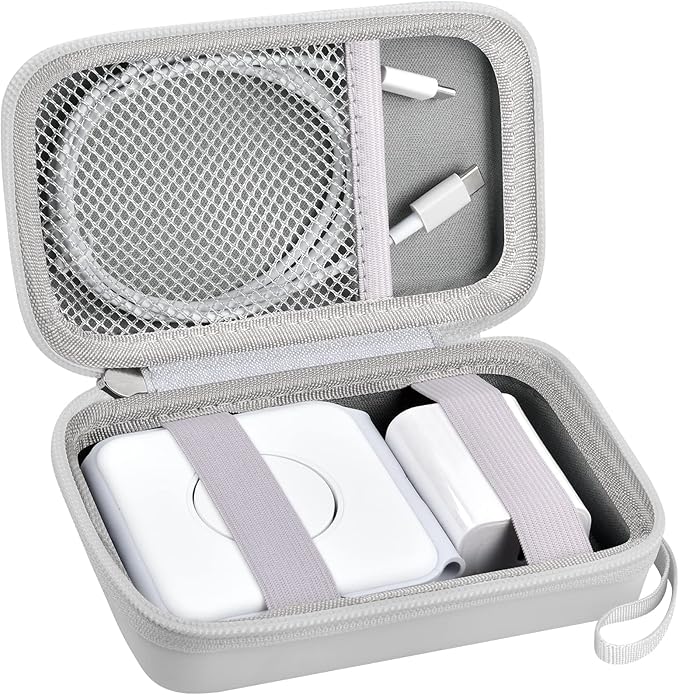 Travel Case for UCOMX for Nano/for Iseyyox/for LISEN/for RTOPS 3 in 1 Wireless Charger, Foldable Magnetic Charging Station Storage Holder Bag for Fast Charge Pad Cable and Adapter, White-Box Only