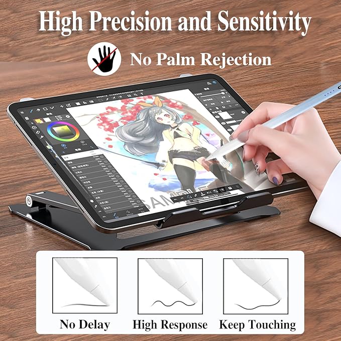 Tablet Pens for Touch Screen,Rechargeable iPhone Pen iPad Pencil with 4 POM Tips Magnetic Stylus Pen for iPad/Pro/Air/Mini/iPhone/Samsung/Huawei/Lenovo/iOS/Android and Other Smartphone Devices - Blue