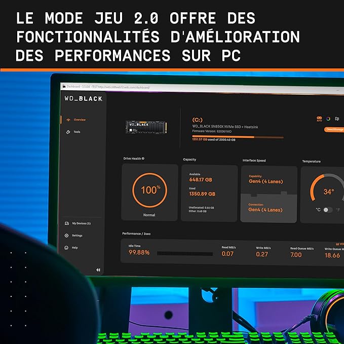 WD_BLACK 8TB SN850X NVMe Internal Gaming SSD Solid State Drive - Gen4 PCIe, M.2 2280, Up to 7,200 MB/s - WDS800T2X0E