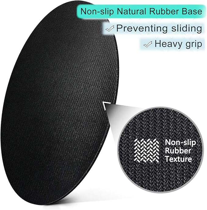 ITNRSIIET Round Mouse Pad with Stitched Edge Premium-Textured Waterproof Non-Slip Rubber Base Desktop Protection Mat Diameter 8.7 inches, Black Marbling