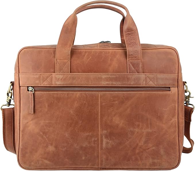 Leather briefcases Laptop Messenger Bags Best Office School College Satchel Bag for Men and Women