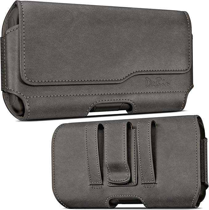DeBin Case for Galaxy A15 A25 A35 A54 5G A53 A52 A51 A50 A20 Note 20 10+ Note 9 8 XCover Pro S24 FE S23 FE Cell Phone Belt Holder Holster Clip Pouch Cover (Fits Samsung with Otterbox Case) Pewter