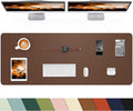 Desk mat Large, Leather Desk Pad Protector,Office Desk Mat,Mouse Pad, Non-Slip Desk Blotter, Laptop Desk Pad, Waterproof Desk Writing Pad for Office&Home (Brwon, 55" x 24")