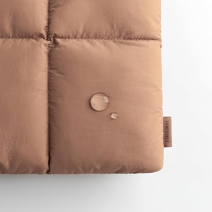 Comfyable Puffy Laptop Sleeve 15 Inch 16 Inch, Quilted Puffer Laptop Carrying Case, Pillow Pouch Compatible for MacBook Air 15 in M4 2025 & MacBook Pro 16 in M4 2024, Brown