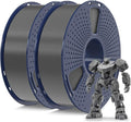 SUNLU PETG Filament 1.75mm Bundle, Less Stringing and Good Layer Adhesion 3D Printer Filament, Individually Vacuum Packed, 2kg in Total, 1kg per Spool, PETG 2 Pack, Grey+Grey