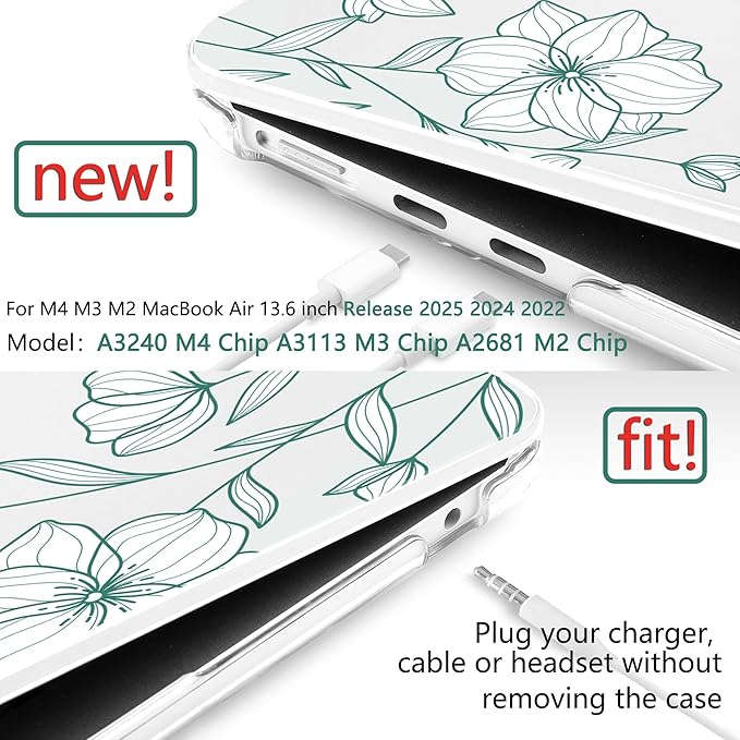 TWOLSKOO Compatible with M4 MacBook Air 13.6 inch Case 2025-2022 Release M4 - Image 2