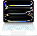 iPad Pro 13 inch case 2024 with Keyboard, Keyboard Case for iPad Pro 13-inch (M4, 2024) with 7 Colors Backlight, Multi-Touch Trackpad, Easy-Set Magnetic Stand, Auto Sleep/Wake (White)