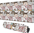 Gaming Desk Pad Large Extra Length Panda and Koala Mouse Pad Keyboard Laptop Non-Slip Waterproof with Rubber Base Thick Stitched Edge Mouse Mat for Office Home 35.4 x 15.7 Inches