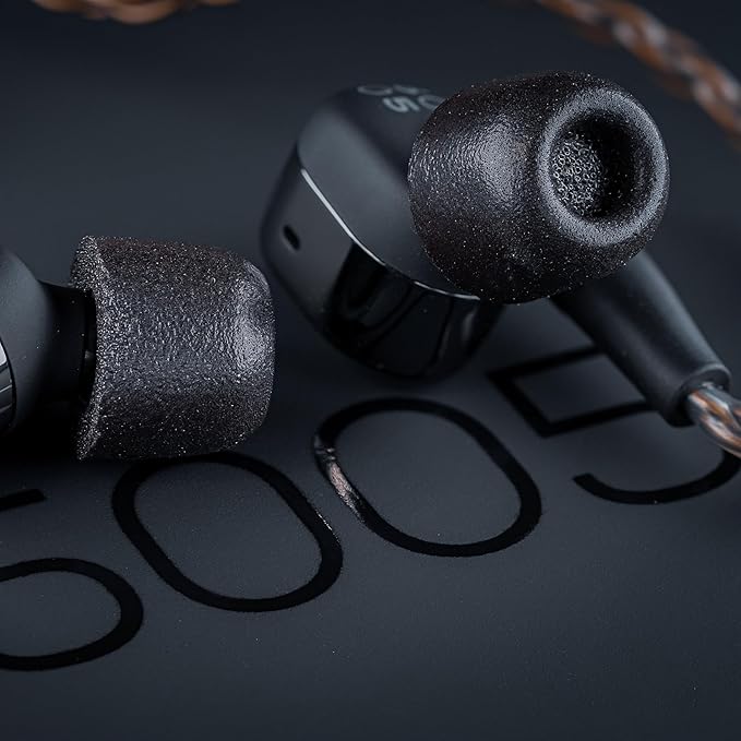 Comply 500 Core Series | Memory Foam Replacement IEM Ear Tips for KZ, Moondrop, FiiO Sennheiser & More | Superior Noise Isolation, Ultimate Comfort, Secure Fit | Round, Black, Small (3 Pairs)
