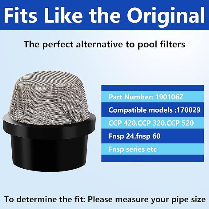 DECOHS 4 Pcs 190106Z Air Bleeder Screen Cap- Stainless Steel Screen Filter Cap Replacement Parts- Air Valve Strainer Cap for Most Pools Filters