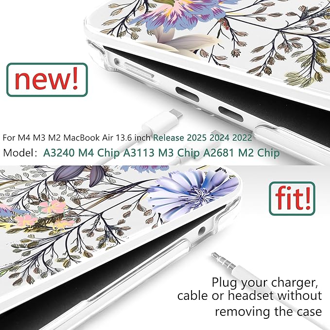TWOLSKOO Compatible with M4 MacBook Air 13.6 inch Case 2025-2022 Release M4 - Image 3