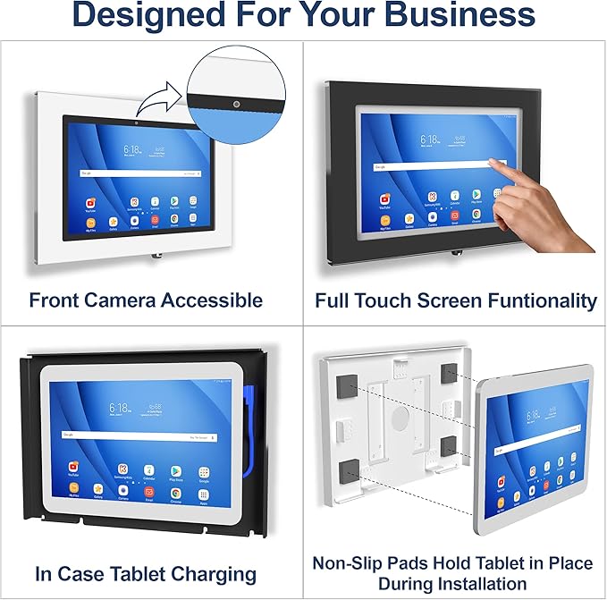 TABcare Locking Anti-Theft Metal Case for Samsung Galaxy TAB A8 10.5" Tablet for Kiosk, POS, Store, Show Display, Time Clock (TAB A8 10.5, White)