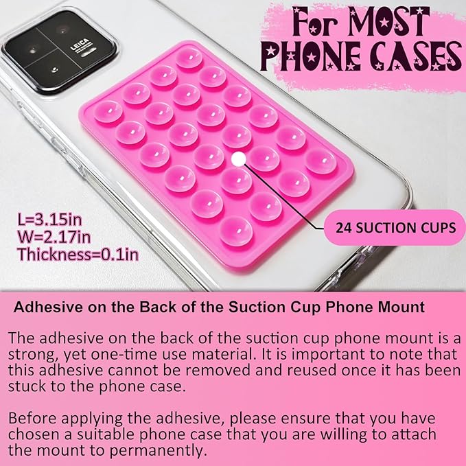 Silicone Suction Phone Case Mount, Non Slip Sticky Phone Grip for Cellphone, Silicon Adhesive Suction Cup Phone Mount, Strong Grip Holder for Selfies and Videos (Blue)
